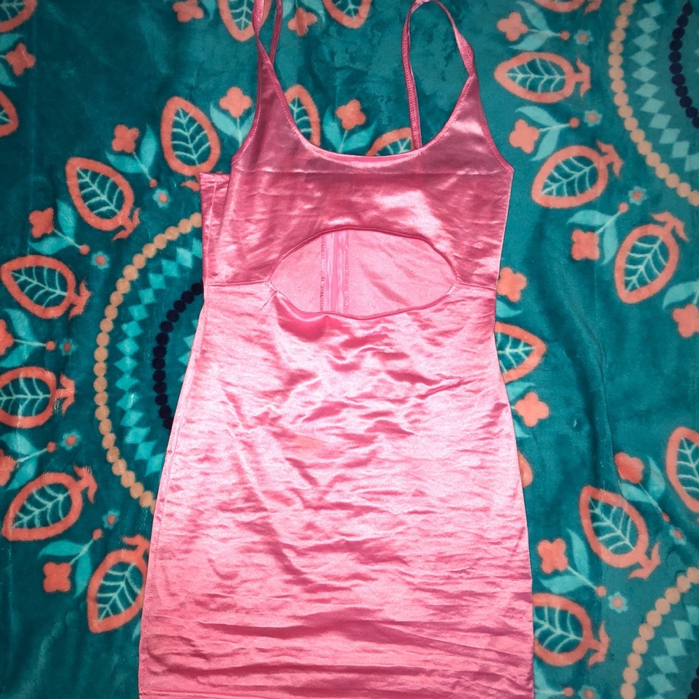 Pretty pink tummy/boob cutout dress